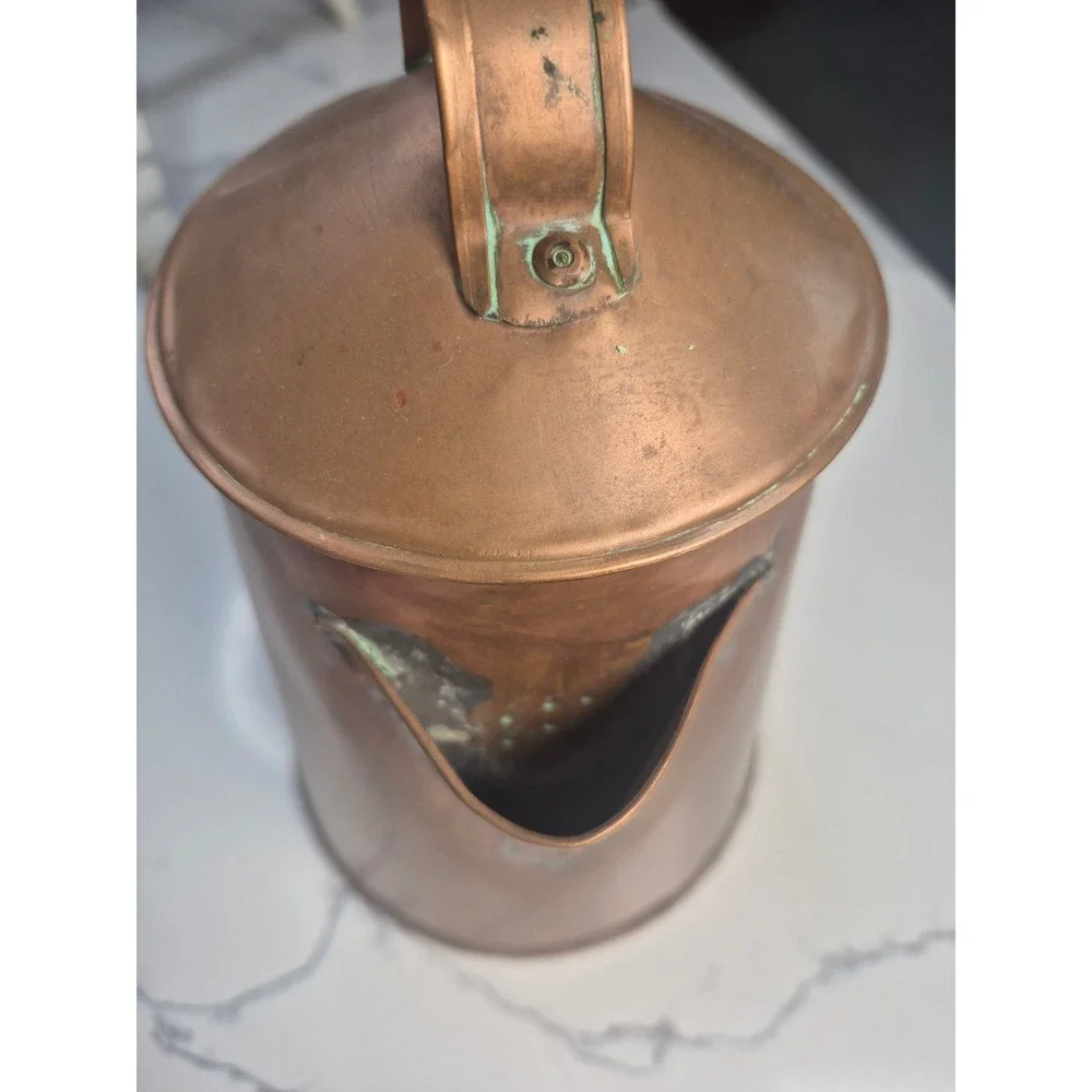 Vintage Primitive Copper Coffee‎ Pot Pitcher Rustic Farmhouse Decor 9.5 Inch